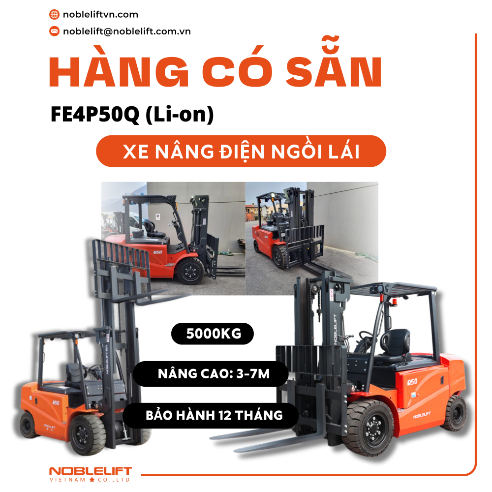  Xe nâng điện ngồi lái 5 tấn FE4P50Q (Li-on) Noblelift