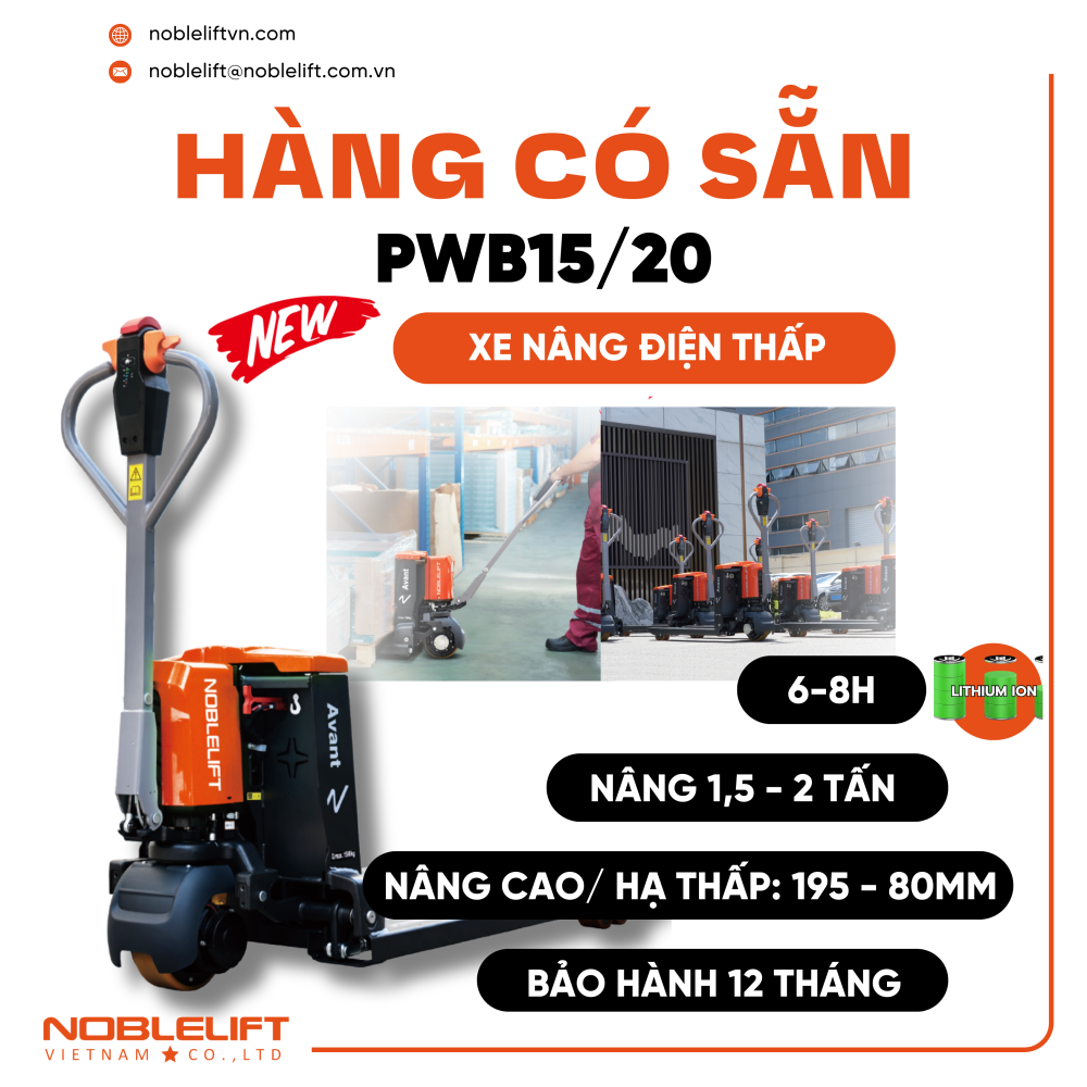 Thông số kỹ thuật xe nâng điện thấp PWB15/20 Noblelift