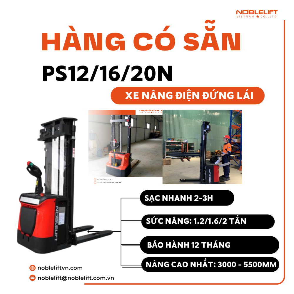 XE NÂNG ĐIỆN ĐỨNG LÁI NOBLELIFT PS12/16/20N