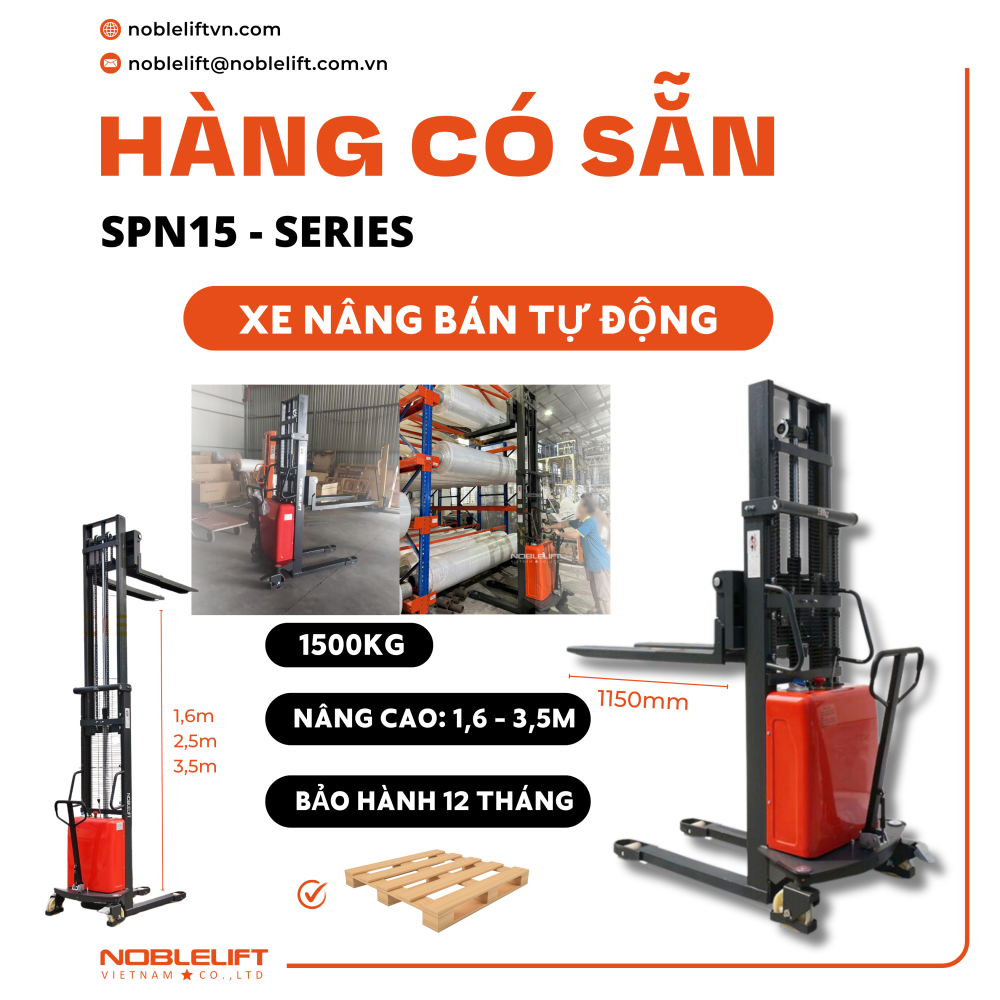 Xe nâng bán tự động 1.5 tấn SPN15