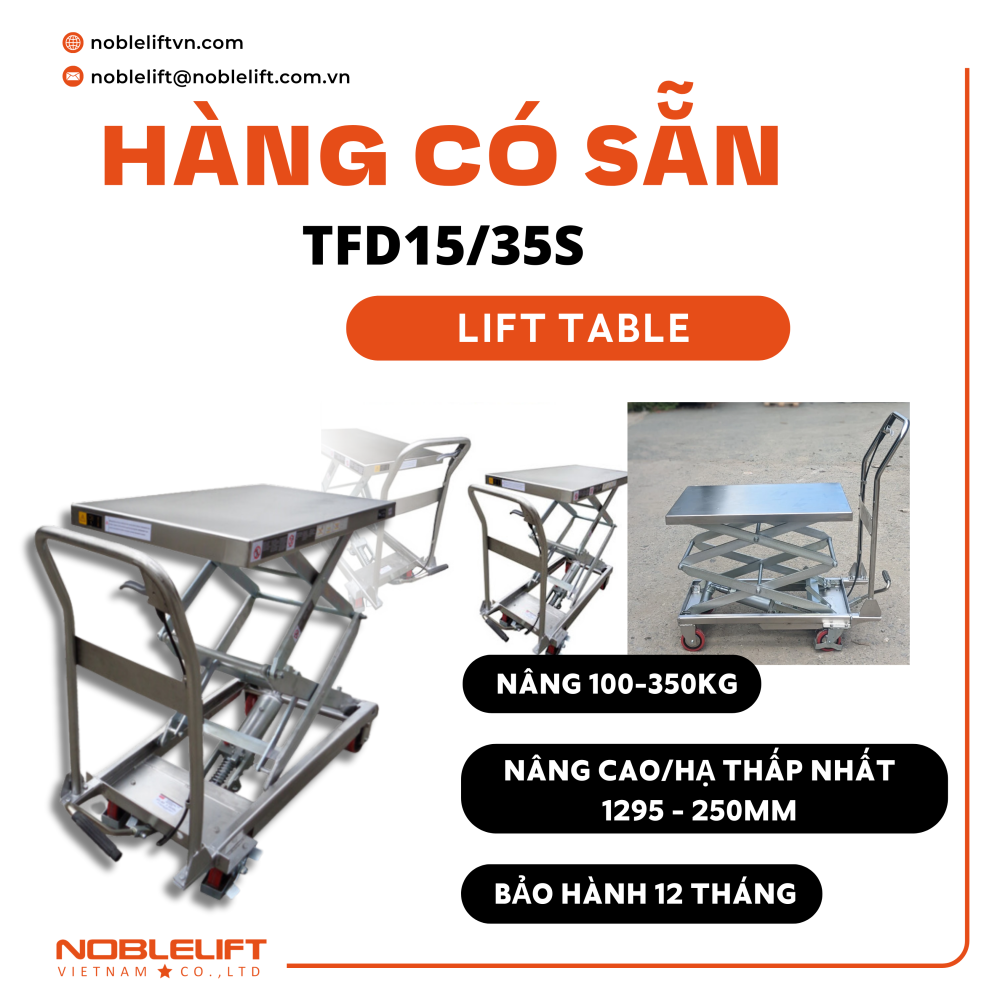 Xe Nâng Mặt Bàn Inox 100 – 350kg TFD15S | TFD35S