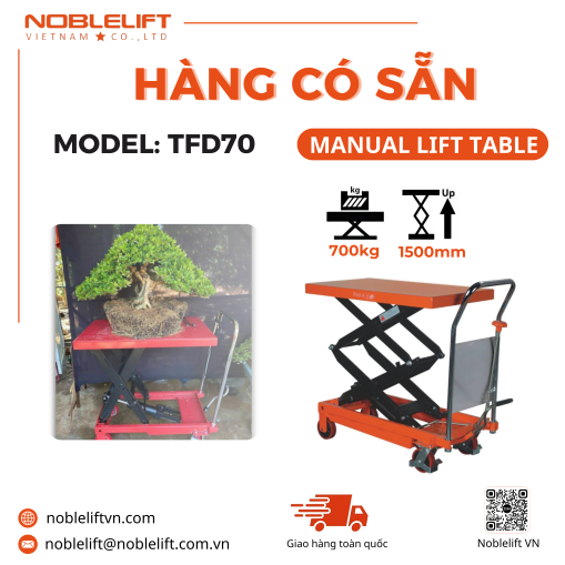 Xe Nâng Mặt Bàn 700kg NOBLELIFT TFD70