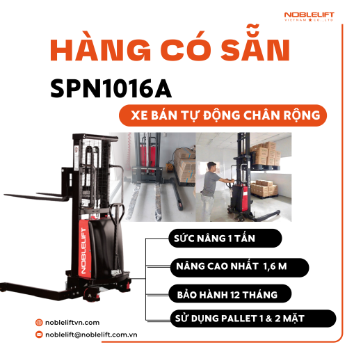 Xe nâng bán tự động chân rộng SPN1016A
